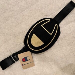 NWT Champion Black and Gold Belt Bag